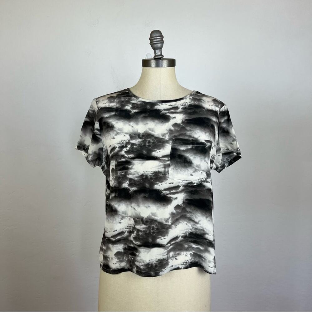 The Podolls Black White Washed Silk Top